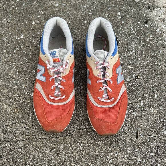 New Balance 997H Energy Red Atomic Sneakers Mens 9 Yellow Suede CM007HJP Shoes - Picture 5 of 13